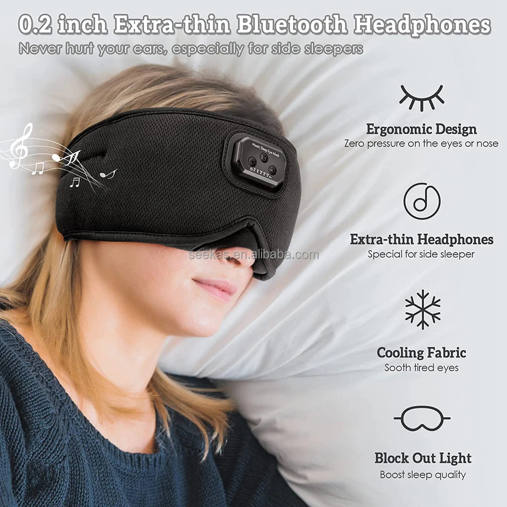Bluetooth Sleep Headphones with Built-in White Noise and Timer 3D Eye Mask Wireless Headphones for Sleep Factory Dropshipping