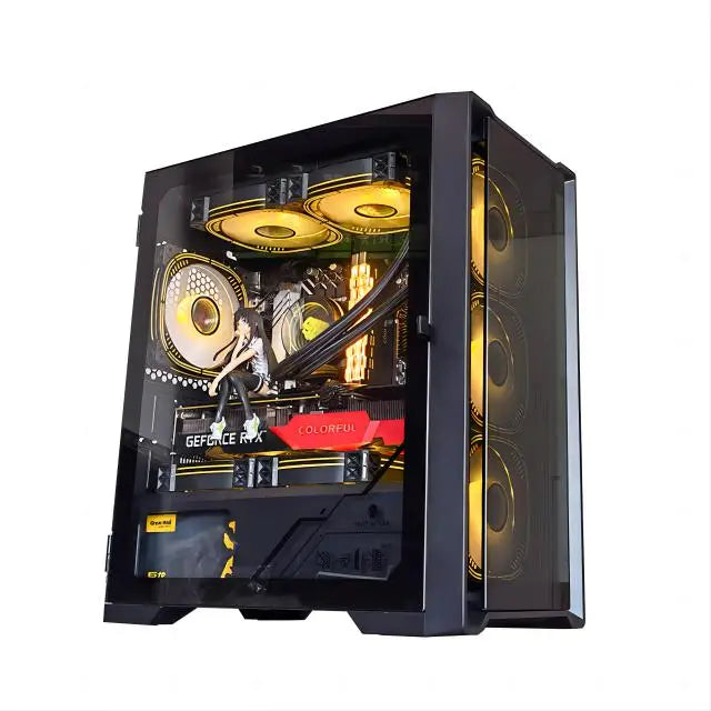 Aotesier Hot selling gamer desktop computer build in Win10 16GB Ram SSD 256G GTX 1050Ti Core E5-2650 processor new gaming pc