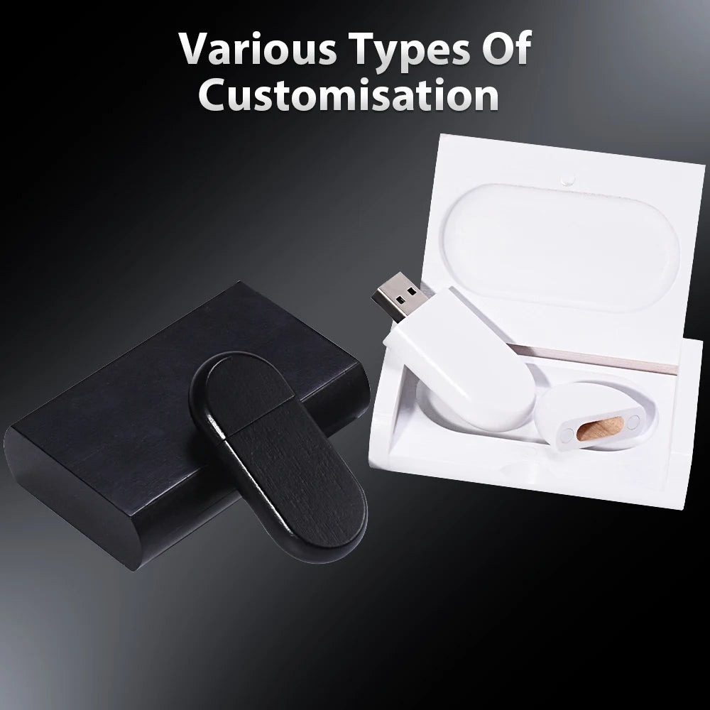 JASTER USB Flash Drive 2.0 128GB Memory Stick Wooden Black/White Pendrive 4GB 8G 16GB 32GB 64GB Pen Drive Wedding Gift Free Logo