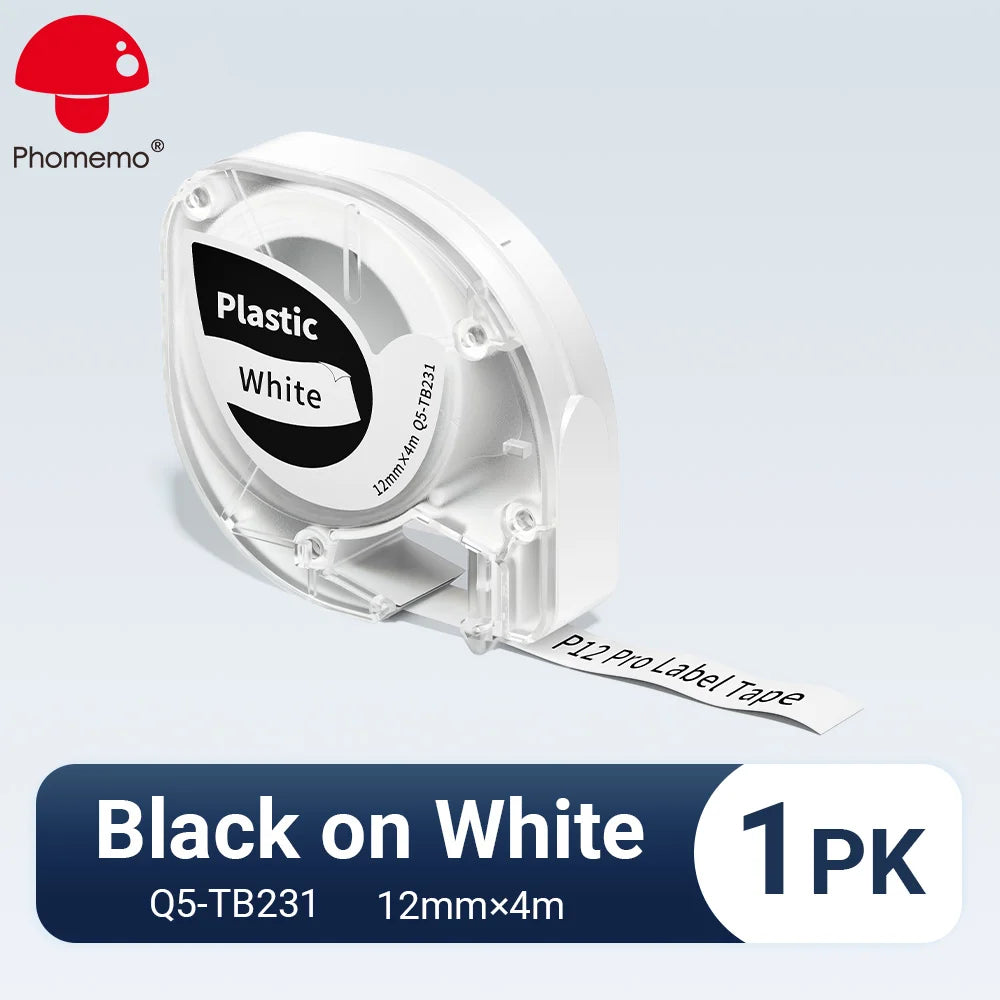 Phomemo P12PRO Portable Label Printer Wireless Bluetooth Label Makers Compatible Multiple-Material Labels with 12mm Label Tape
