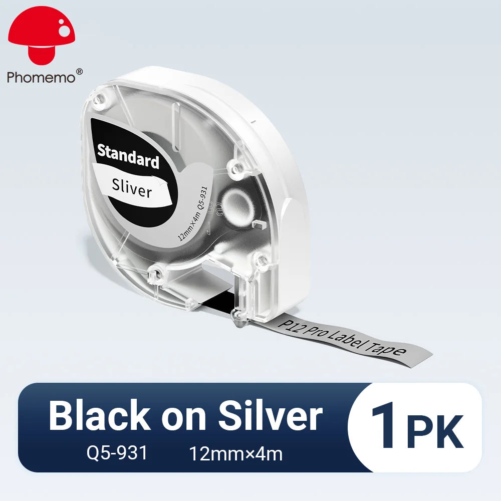 Phomemo P12PRO Portable Label Printer Wireless Bluetooth Label Makers Compatible Multiple-Material Labels with 12mm Label Tape