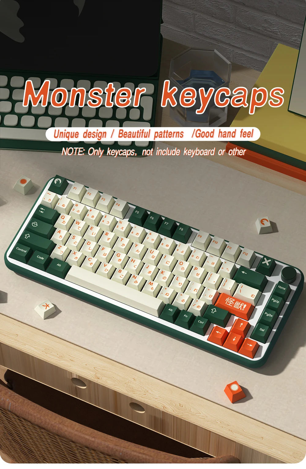Monsters Cherry Profile PBT Keycaps Brazilian Japanese Korean German Spanish French Keycap For Mechanical Keyboard ISO Enter 7U