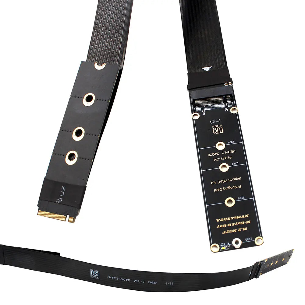 M.2 NVMe SSD Extension Cable Solid Drive Riser Card M.2 SSD PCI-Express 4.0 X4 M Key Extender for M.2 2230 2242 2260 2280 SSD