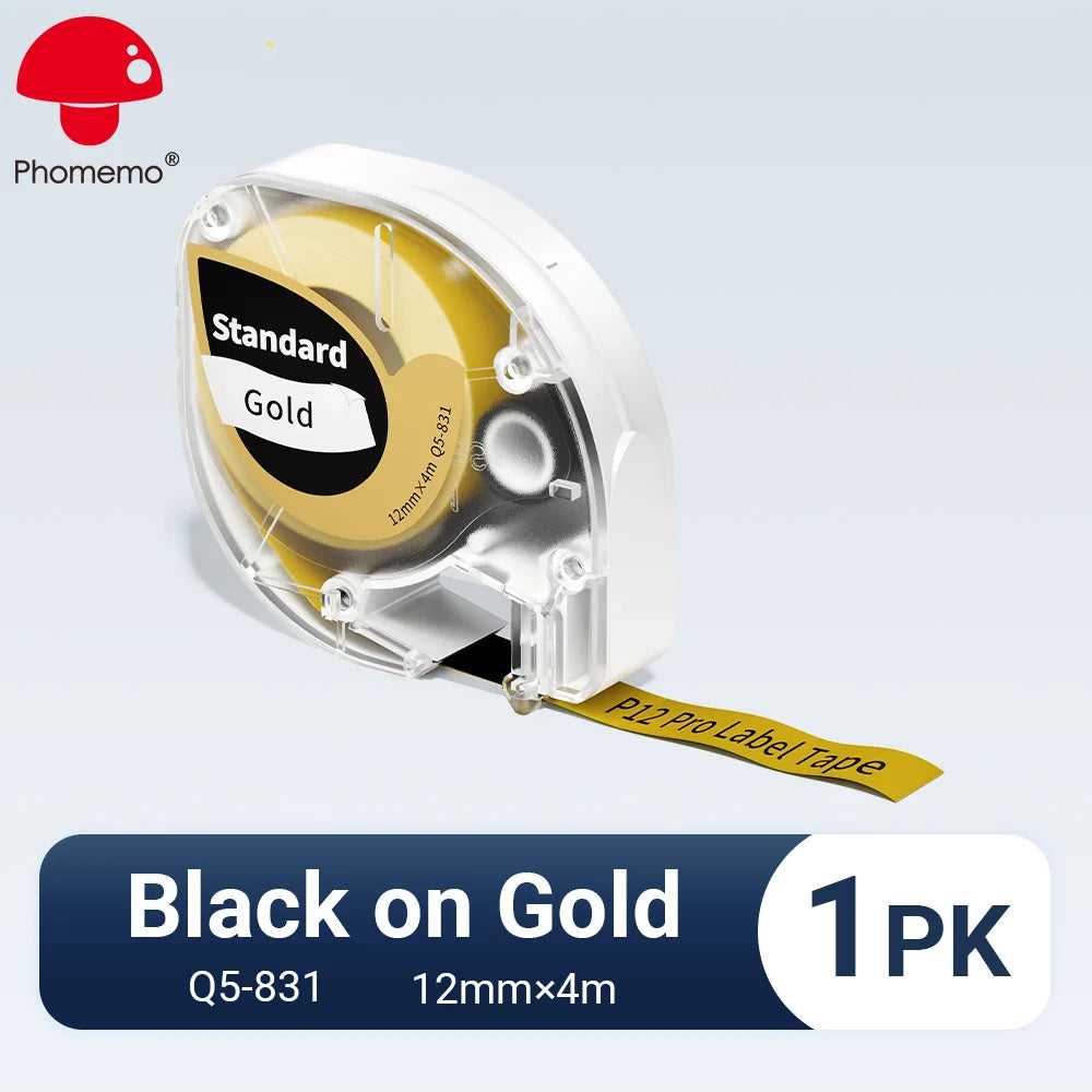 Phomemo P12PRO Portable Label Printer Wireless Bluetooth Label Makers Compatible Multiple-Material Labels with 12mm Label Tape