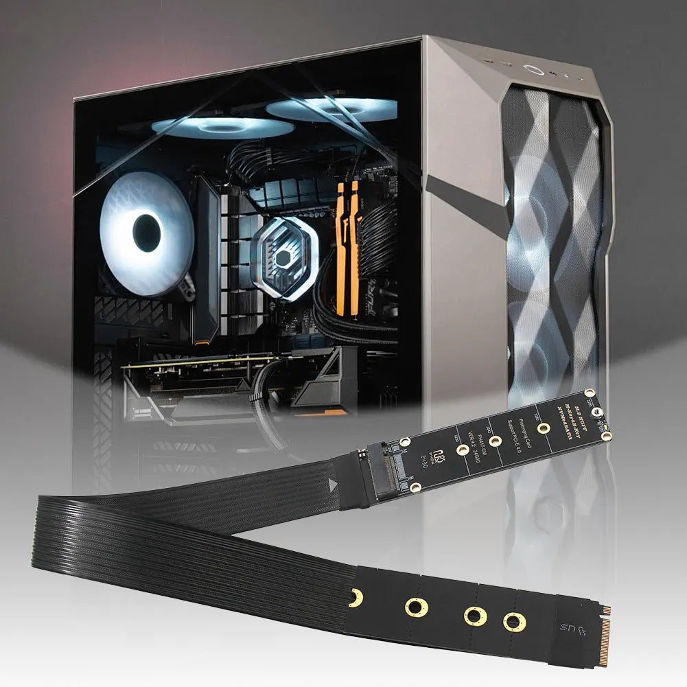 M.2 NVMe SSD Extension Cable Solid Drive Riser Card M.2 SSD PCI-Express 4.0 X4 M Key Extender for M.2 2230 2242 2260 2280 SSD