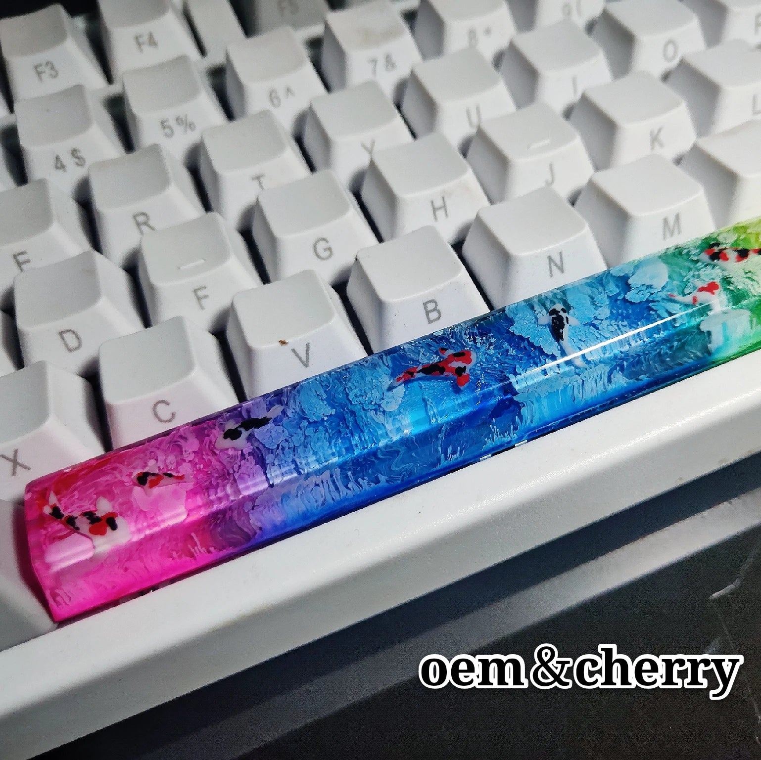 6.25u OEM Profile Custom Spacebar Handmade Resin keycaps Luxury DIY Keycaps For Mechanical Keyboard Mx Switch For GK64 Anne Pro2