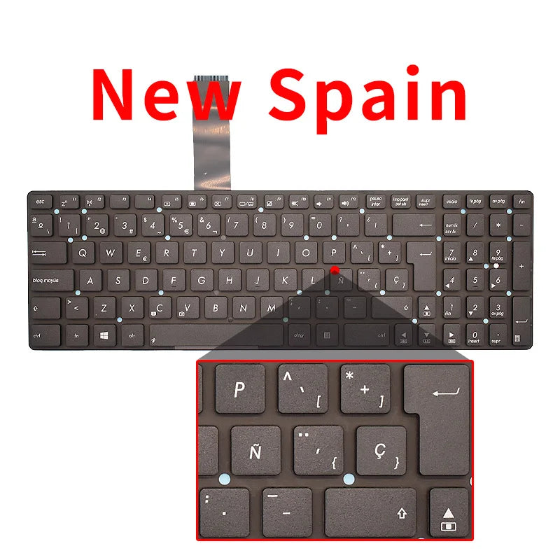US/RU/SP Laptop Keyboard for ASUS K55V K55 K55A K55VD K55VJ K55VM K55VS A55 A55V A55XI A55DE A55DR R500v R700V F751 X751 X752