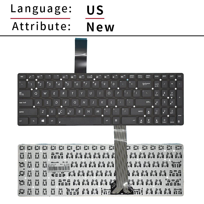 US/RU/SP Laptop Keyboard for ASUS K55V K55 K55A K55VD K55VJ K55VM K55VS A55 A55V A55XI A55DE A55DR R500v R700V F751 X751 X752
