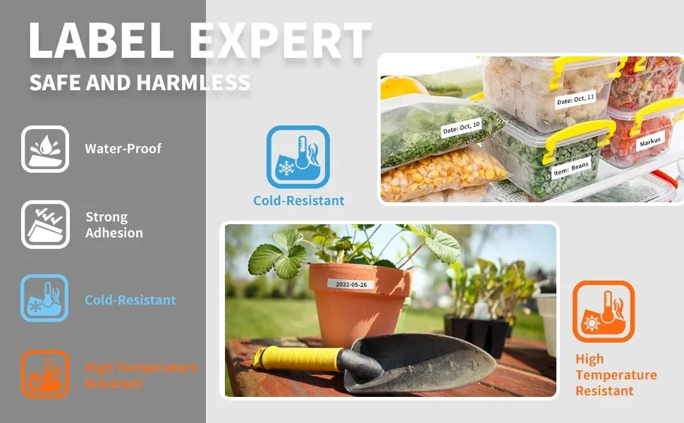 Phomemo P12PRO Portable Label Printer Wireless Bluetooth Label Makers Compatible Multiple-Material Labels with 12mm Label Tape