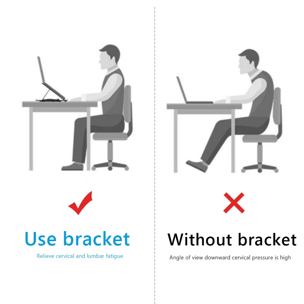 Ergonomic 360 Degree Rotatable Laptop Stand Riser Eight Adjustable Angles for 14 Inch Laptop and Tablets