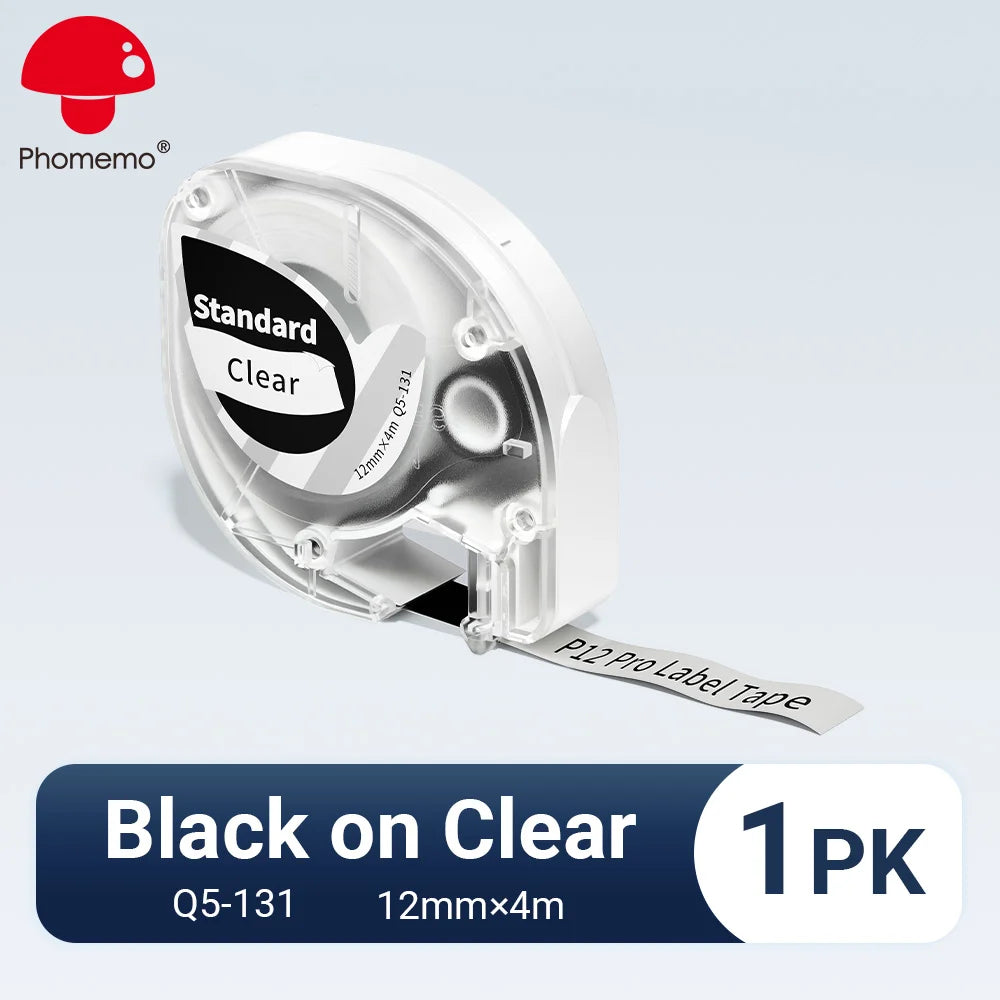Phomemo P12PRO Portable Label Printer Wireless Bluetooth Label Makers Compatible Multiple-Material Labels with 12mm Label Tape