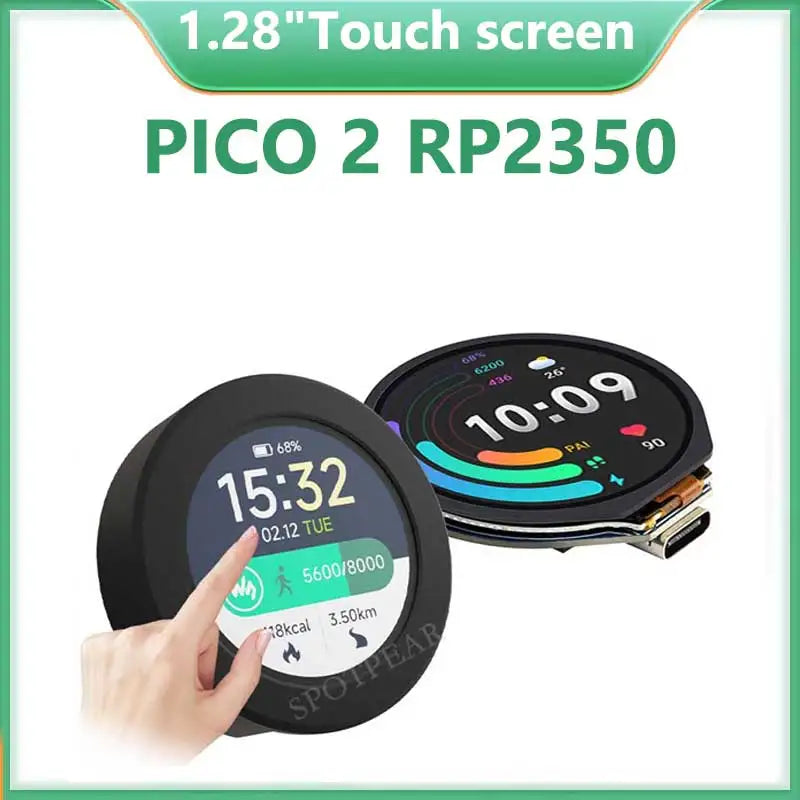 Raspberry Pi Pico 2 RP2350 1.28 inch Round LCD Development Board With Case Option Display Screen QMI8658 6-Axis