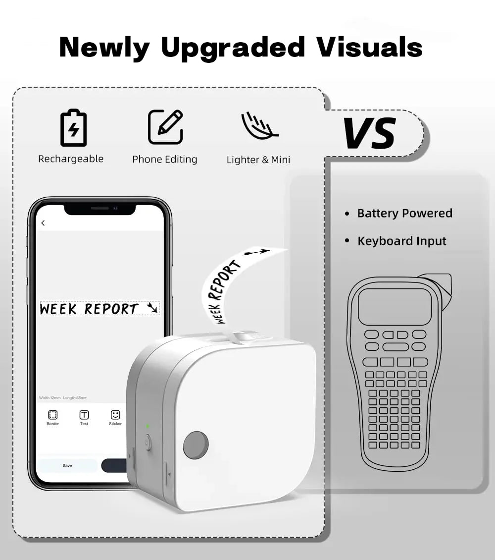Phomemo P12PRO Portable Label Printer Wireless Bluetooth Label Makers Compatible Multiple-Material Labels with 12mm Label Tape