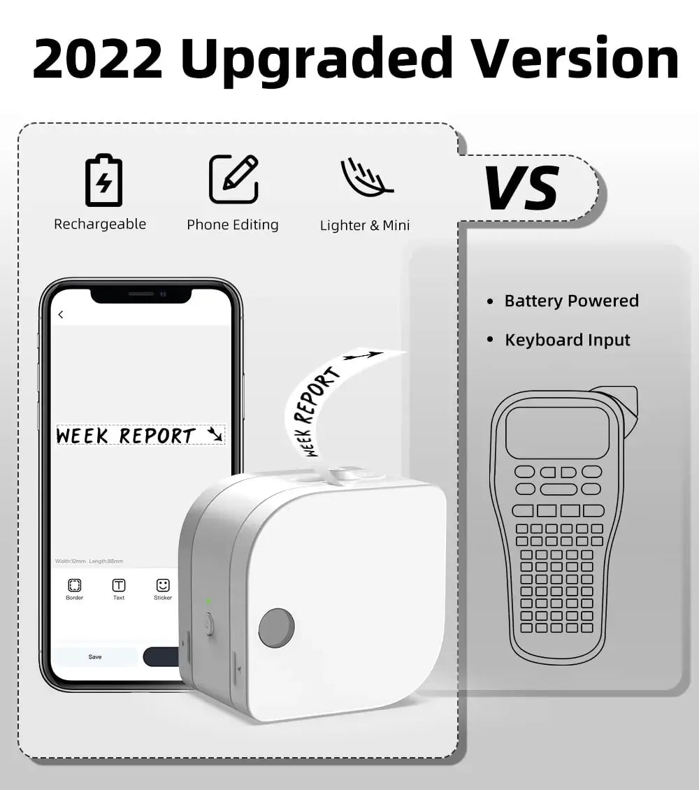 Phomemo P12PRO Portable Label Printer Wireless Bluetooth Label Makers Compatible Multiple-Material Labels with 12mm Label Tape