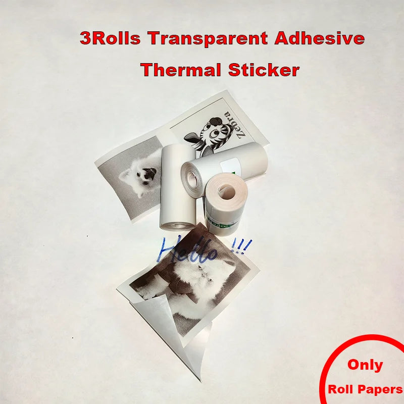HD Meow Mini Label Printer Thermal Portable A8 Printers Sticker Transparent Paper 57mm Inkless Wireless 203dpi Android IOS Phone