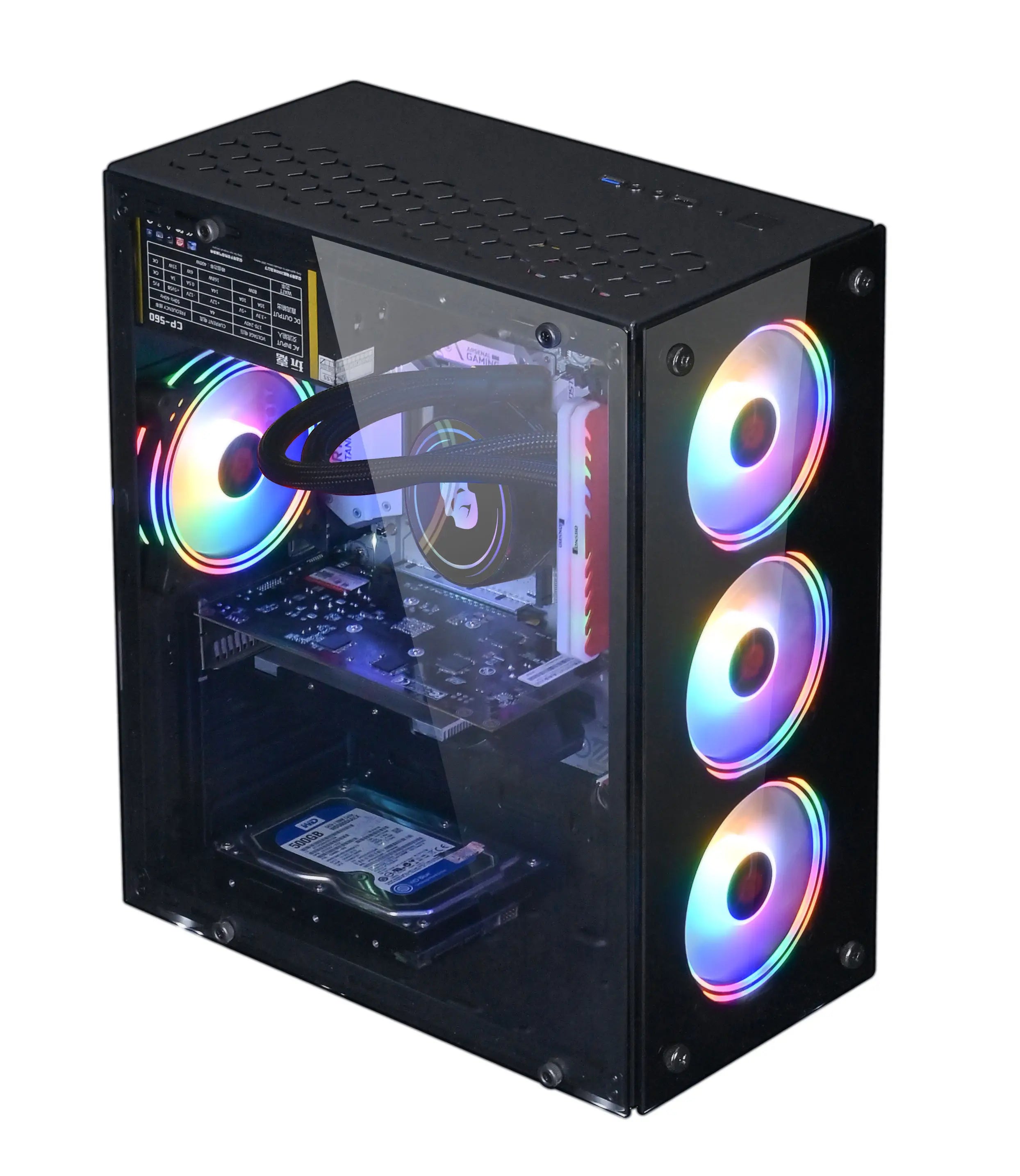 Aotesier Hot selling gamer desktop computer build in Win10 16GB Ram SSD 256G GTX 1050Ti Core E5-2650 processor new gaming pc