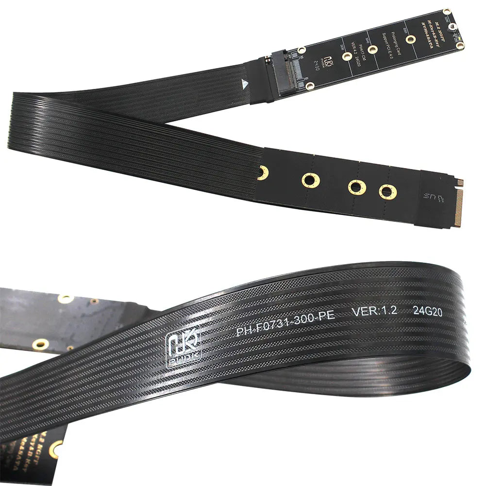 M.2 NVMe SSD Extension Cable Solid Drive Riser Card M.2 SSD PCI-Express 4.0 X4 M Key Extender for M.2 2230 2242 2260 2280 SSD